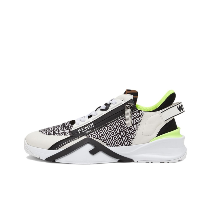 FENDI Flow Sports Casual Shoes Men's White Black