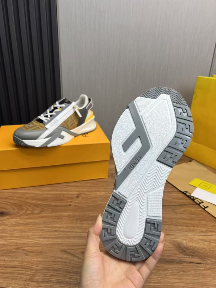 FENDI Flow Low Top Casual Shoes Men's Yellow