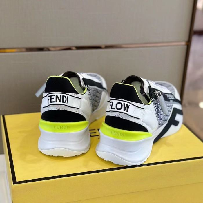 FENDI Flow Sports Casual Shoes Men's White Black