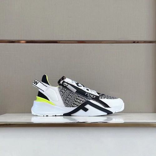 FENDI Flow Sports Casual Shoes Men's White Black