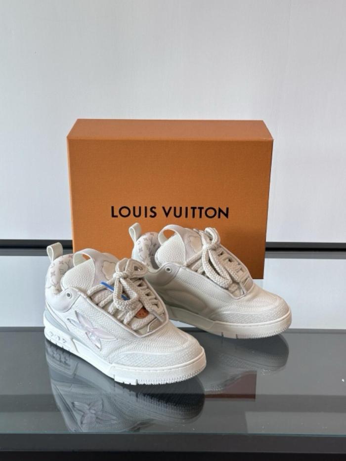 LOUIS VUITTON Skate Low Top Skateboard Shoes Men's Beige