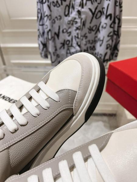 FERRAGAMO Gancini embroidered Leather Sneakers Gray Black