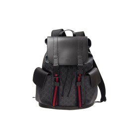 GUCCI Canvas With Leather Backpack Regular Men's Black Gray Color 495563-K9R8X-1071 size 34*16*42cm 