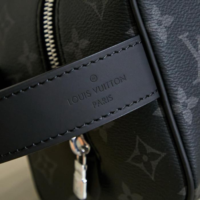 LOUIS VUITTON Coated Canvas With Leather Toiletry Bag Men's Black M83113 size 23*12*13 cm