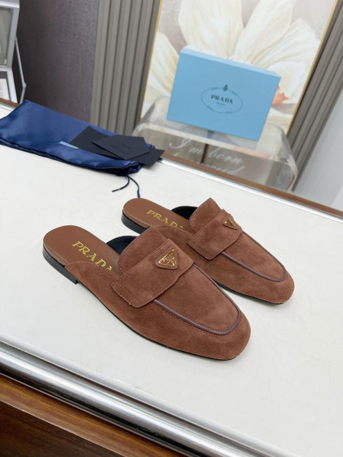 PRADA Wrap-toe Slippers Women's Brown