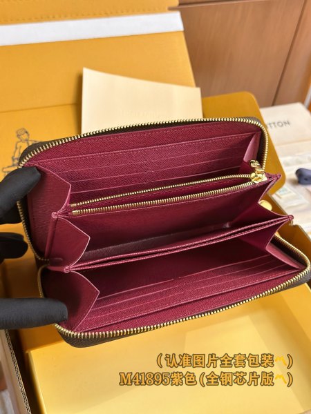 LOUIS VUITTON Zippy Wallet Monogram Fuchsia M41895 size 19.5*2.5*10.5 cm