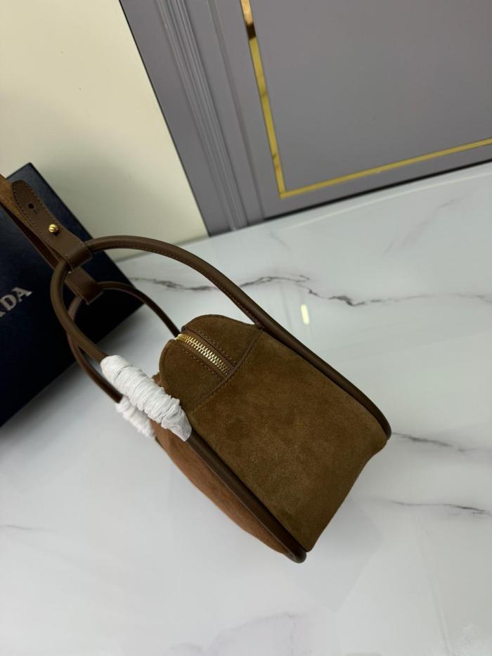PRADA Leather Shoulder Bag Crossbody Bag Handbag Women's Cocoa Brown 1BA451_2C4S_F0324_V_OVO size 25*10.5*18 cm 