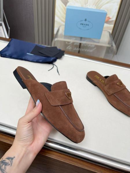 PRADA Wrap-toe Slippers Women's Brown