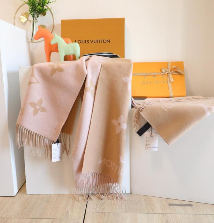 LOUIS VUITTON Cashmere Knit Scarves Women's Multicolor
