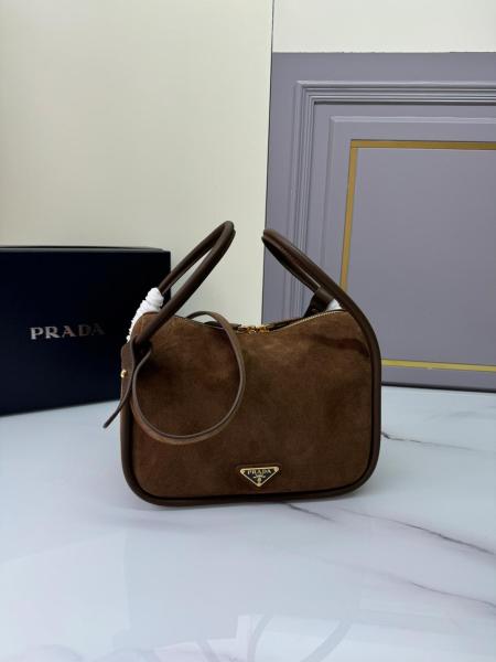PRADA Leather Shoulder Bag Crossbody Bag Handbag Women's Cocoa Brown 1BA451_2C4S_F0324_V_OVO size 25*10.5*18 cm 