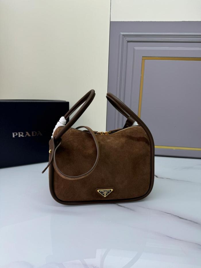 PRADA Leather Shoulder Bag Crossbody Bag Handbag Women's Cocoa Brown 1BA451_2C4S_F0324_V_OVO size 25*10.5*18 cm 