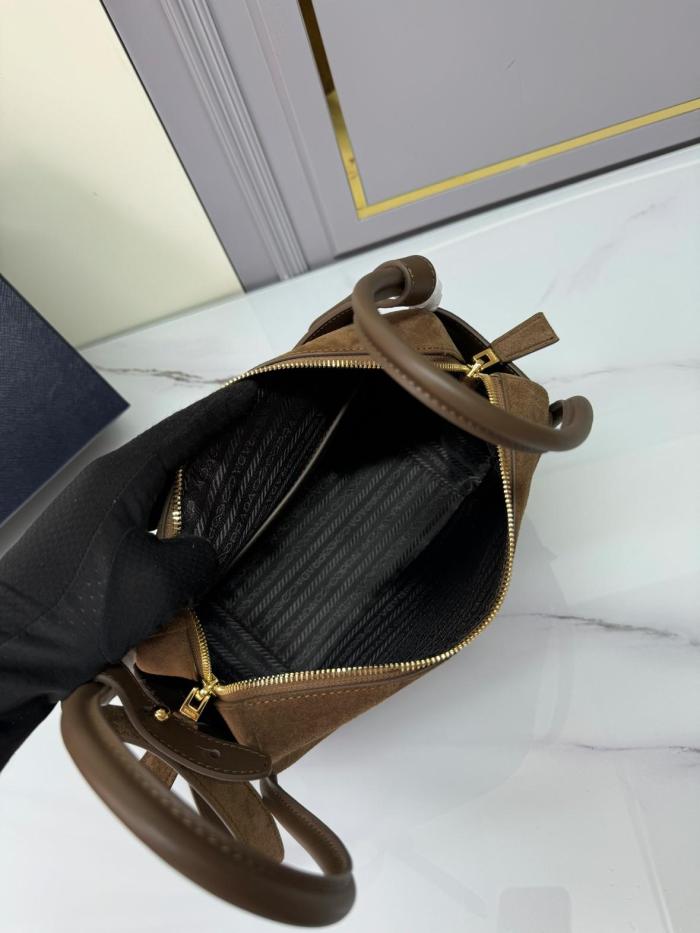 PRADA Leather Shoulder Bag Crossbody Bag Handbag Women's Cocoa Brown 1BA451_2C4S_F0324_V_OVO size 25*10.5*18 cm 