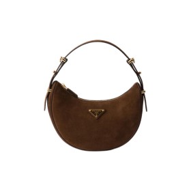 PRADA Suede Leather Portable Crossbody Bag Shoulder Bag Women's Cocoa Brown 1BC194_2C4S_F0324 size 22.5*6*18.5cm