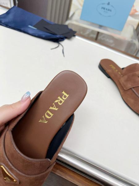 PRADA Wrap-toe Slippers Women's Brown