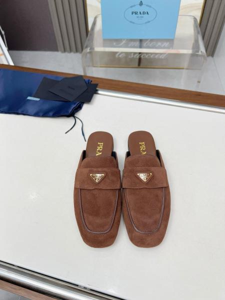 PRADA Wrap-toe Slippers Women's Brown