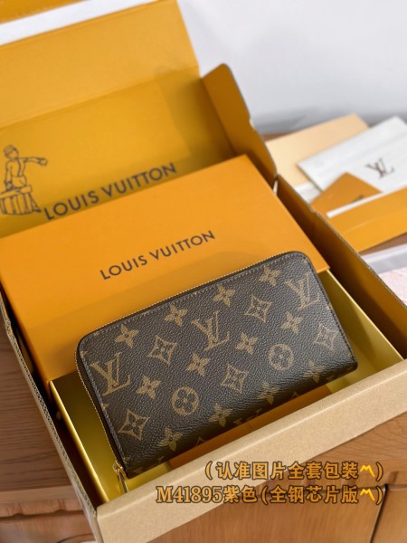 LOUIS VUITTON Zippy Wallet Monogram Fuchsia M41895 size 19.5*2.5*10.5 cm