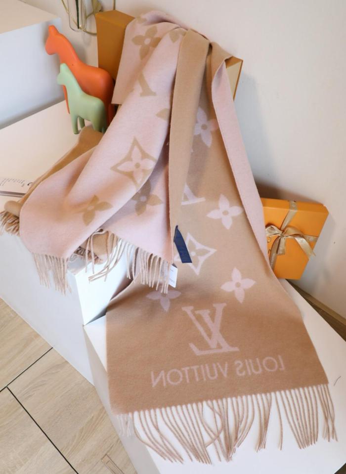 LOUIS VUITTON Cashmere Knit Scarves Women's Multicolor