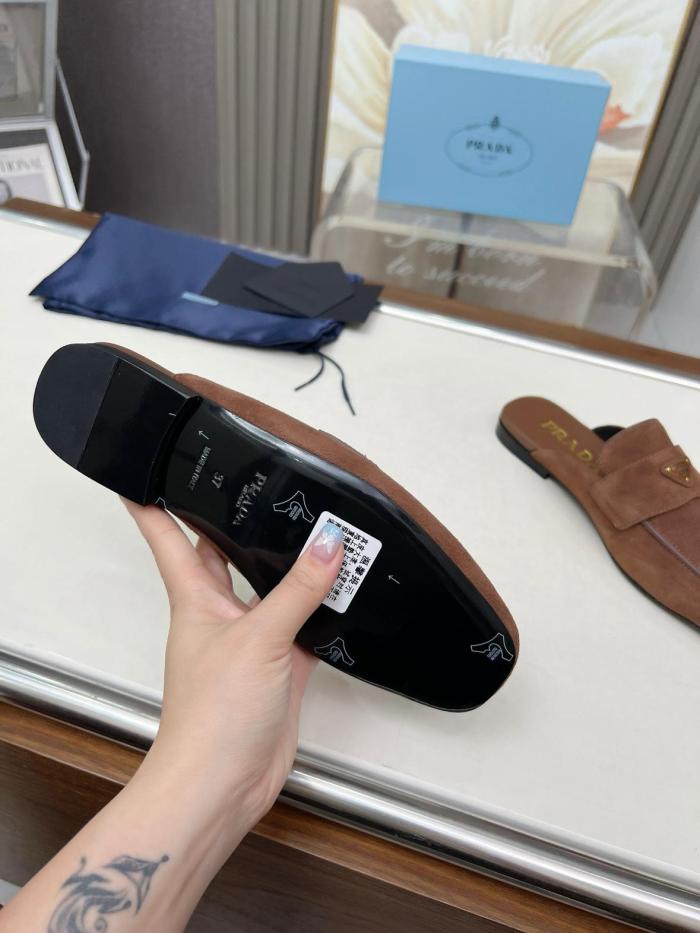 PRADA Wrap-toe Slippers Women's Brown