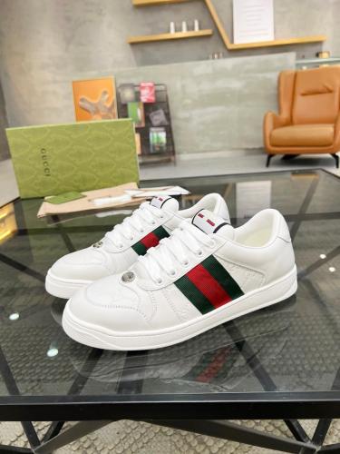 GUCCI Screener Dusty Shoes Skateboard Shoes Men's White Green