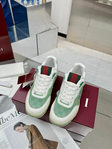 GUCCI Re Web Low Top Skateboard Shoes Men's Green