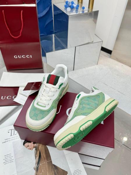 GUCCI Re Web Low Top Skateboard Shoes Men's Green