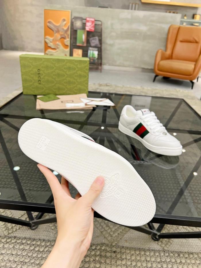 GUCCI Screener Dusty Shoes Skateboard Shoes Men's White Green