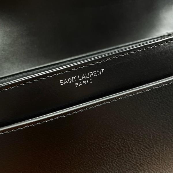 SAINT LAURENT SOLFERINO Cow Leather Messenger Bag Shoulder Bag Crossbody Bag Medium Size Women's Black 711039-0SX0E-1000 size 23*7*16 cm 