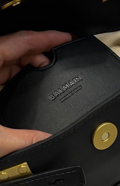 BALMAIN Leather Portable Crossbody Bag Shoulder Bag Women's Black XN0AE742LPRS size 19*6*10 cm