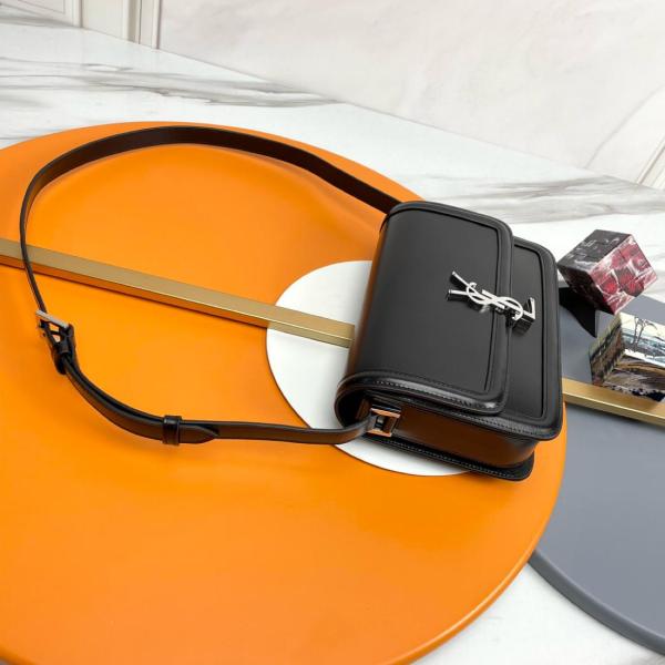 SAINT LAURENT SOLFERINO Cow Leather Messenger Bag Shoulder Bag Crossbody Bag Medium Size Women's Black 711039-0SX0E-1000 size 23*7*16 cm 