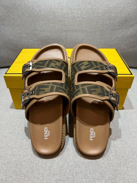 FENDI Monogrammed Strap Buckled Sandals