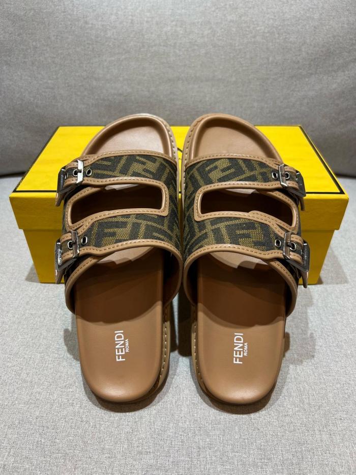 FENDI Monogrammed Strap Buckled Sandals