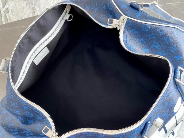 LOUIS VUITTON keepall 55 capsule series classic old flower letter signature monkey bag cowhide travel bag boarding bag handheld shoulder messenger bag travel bag M45874 size 55*24*31cm 