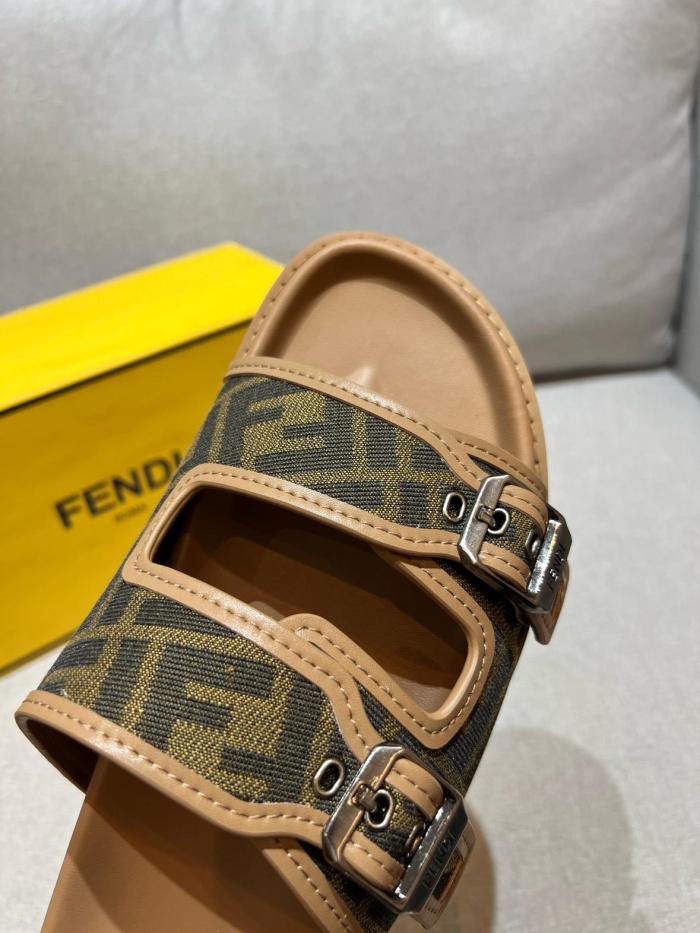 FENDI Monogrammed Strap Buckled Sandals