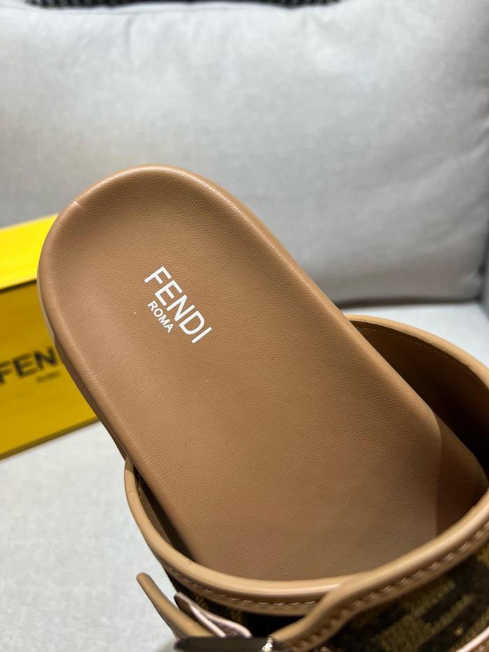 FENDI Monogrammed Strap Buckled Sandals