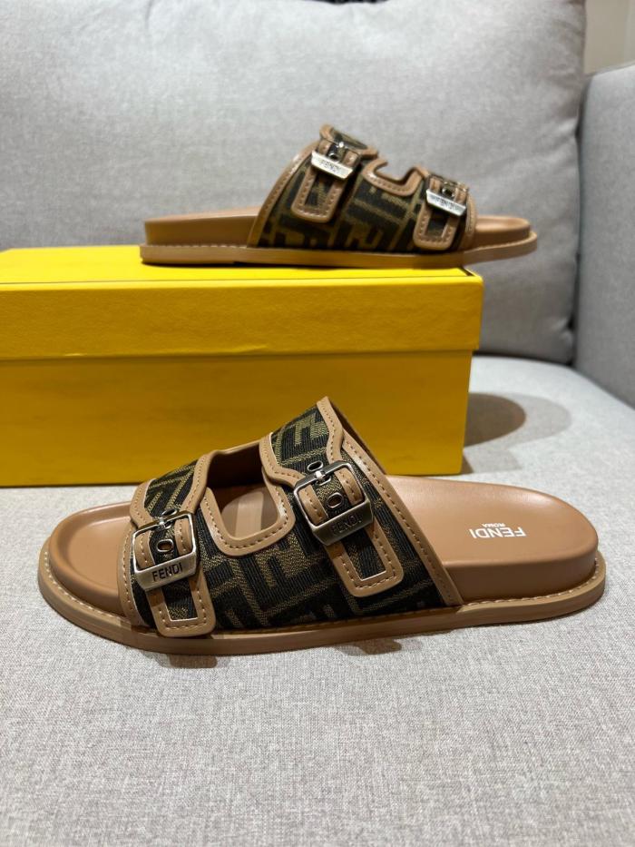 FENDI Monogrammed Strap Buckled Sandals