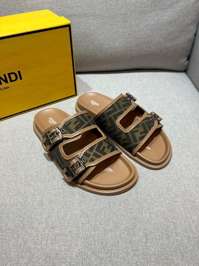 FENDI Monogrammed Strap Buckled Sandals
