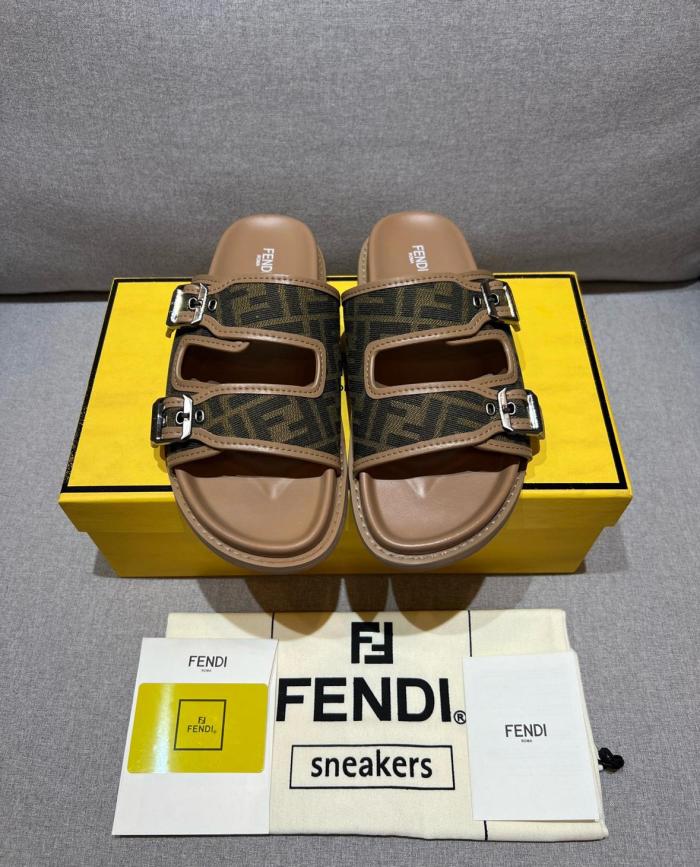 FENDI Monogrammed Strap Buckled Sandals