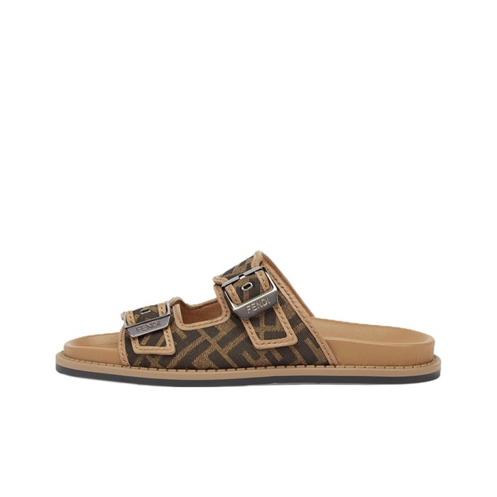 FENDI Monogrammed Strap Buckled Sandals