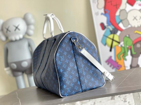 LOUIS VUITTON keepall 55 capsule series classic old flower letter signature monkey bag cowhide travel bag boarding bag handheld shoulder messenger bag travel bag M45874 size 55*24*31cm 