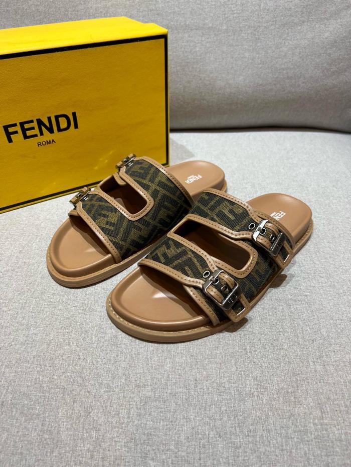 FENDI Monogrammed Strap Buckled Sandals