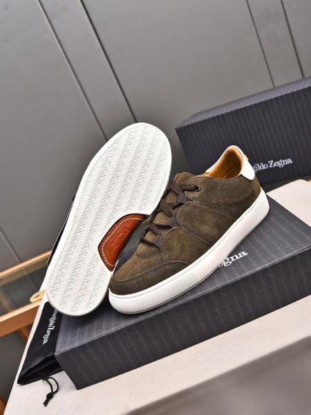 Ermenegildo Zegna Skateboard Shoes Men Low-Top Dark Brown