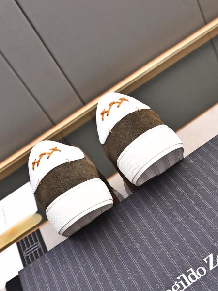 Ermenegildo Zegna Skateboard Shoes Men Low-Top Dark Brown