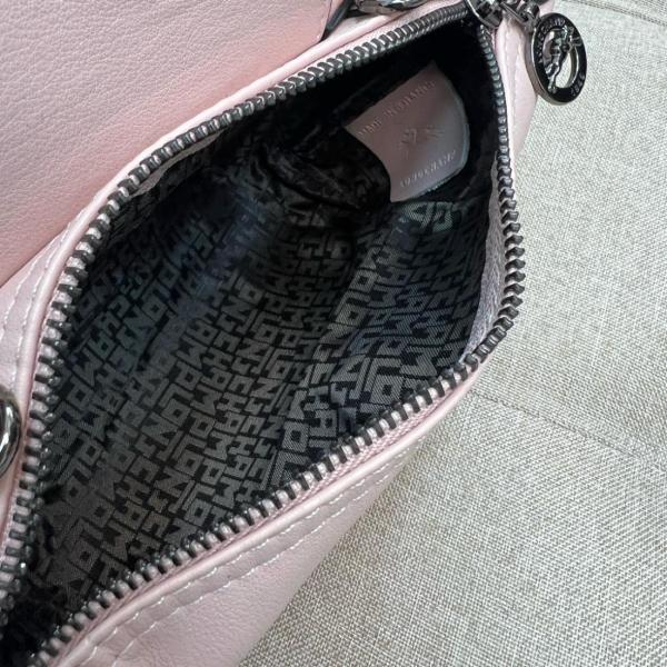 LONGCHAMP Le Pliage Cuir Sheepskin Dumpling Bag Clutches Women's Light Pink 34174757P53 size 17*11*5.5 cm