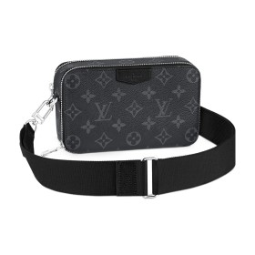 LOUIS VUITTON Alpha Cow Leather Wallets Shoulder Bag Crossbody Bag Regular Men's Black M81260 size 18.5*6.5*11 cm