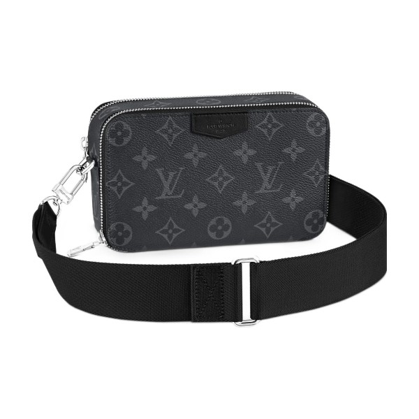 LOUIS VUITTON Alpha Cow Leather Wallets Shoulder Bag Crossbody Bag Regular Men's Black M81260 size 18.5*6.5*11 cm