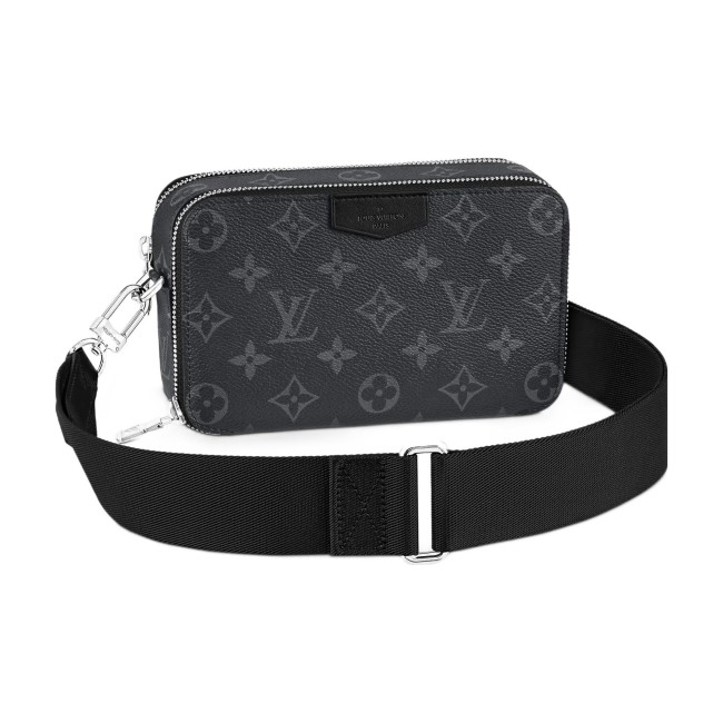 LOUIS VUITTON Alpha Cow Leather Wallets Shoulder Bag Crossbody Bag Regular Men's Black M81260 size 18.5*6.5*11 cm