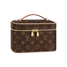 LOUIS VUITTON Nice Beauty Case Monogram Mini Brown M44495 size 20*12*13.5 cm