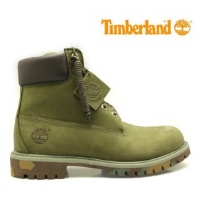 Timberland ICON 6IN PREMIUM BOOT ARMY GREEN NUBUCK WITH CAMO OUTSOLE TB06716B Men's Boots 6 Inch Premium Boots Work Boots