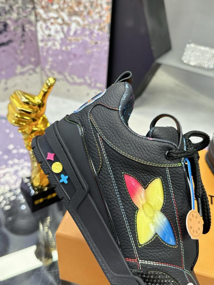 LOUIS VUITTON Skate Low Top Skateboard Shoes Men's Black