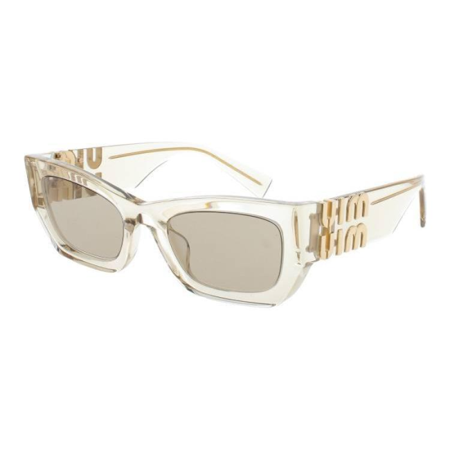 MIU MIU Acetate Rectangular Sunglasses Women's White